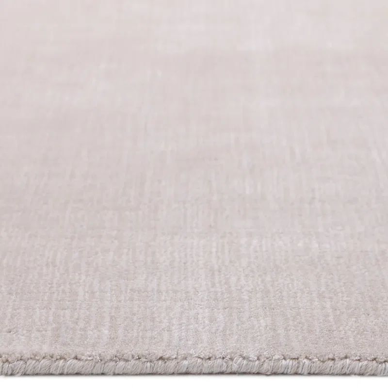 Mist Gray Hand-Knotted Wool and Viscose Area Rug