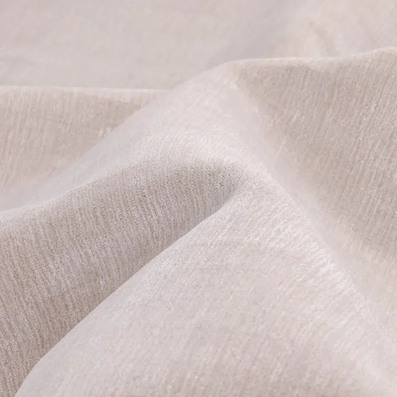 Mist Gray Hand-Knotted Wool and Viscose Area Rug