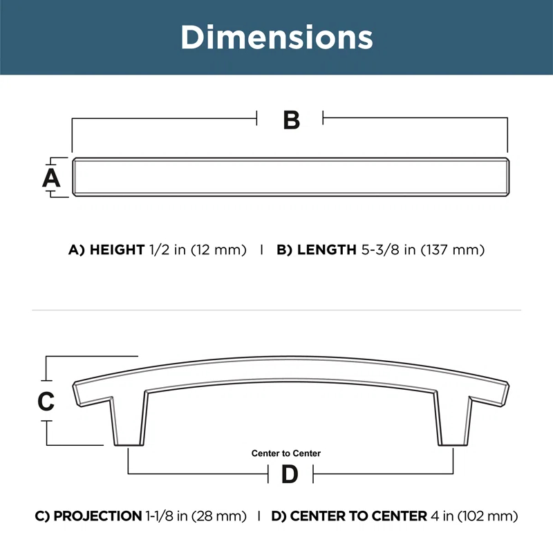 Pierce 4 in. Center Arch Pull Multipack