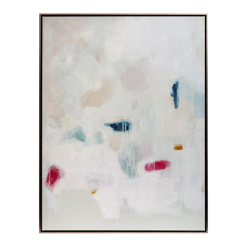 Multicolor Abstract Canvas Print with Champagne Frame