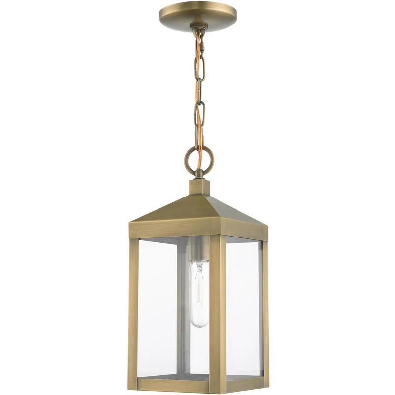 6.25in Satin Post Top Lantern Outdoor Light with Clear Glass Shade