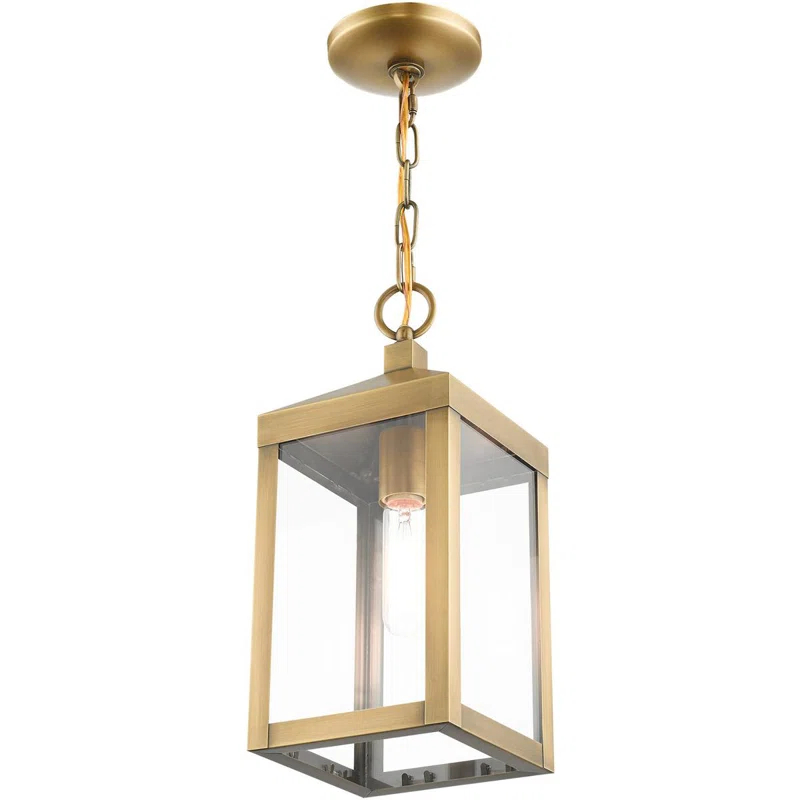 6.25in Satin Post Top Lantern Outdoor Light with Clear Glass Shade