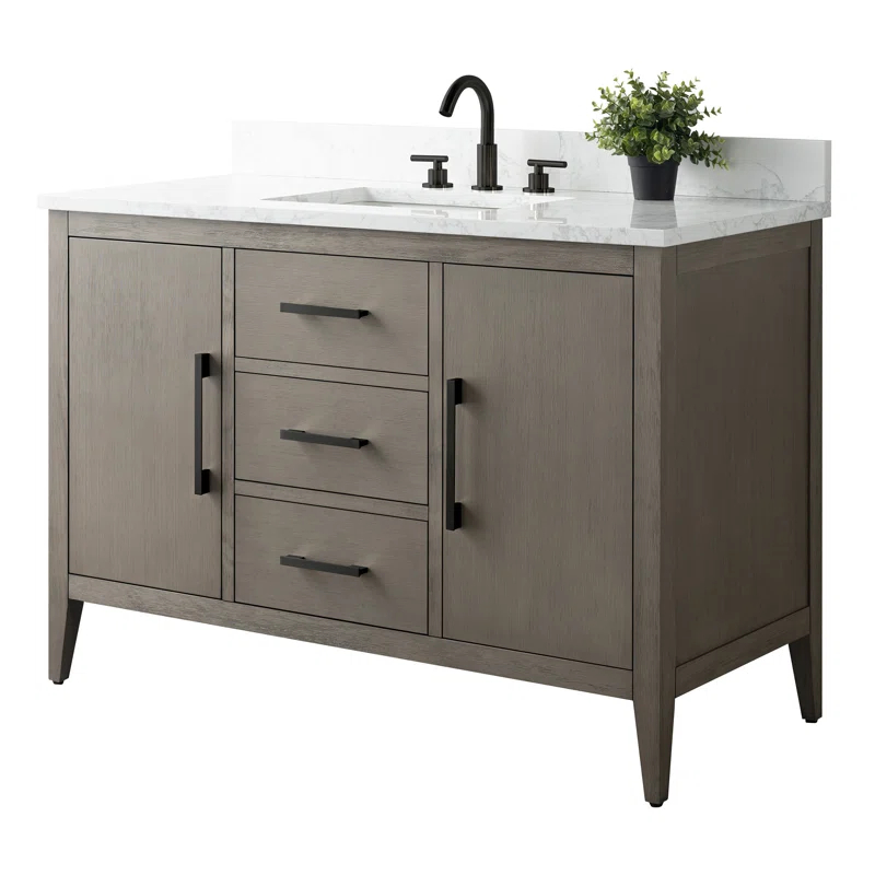 48'' Single Bathroom Vanity with Engineered Marble Top