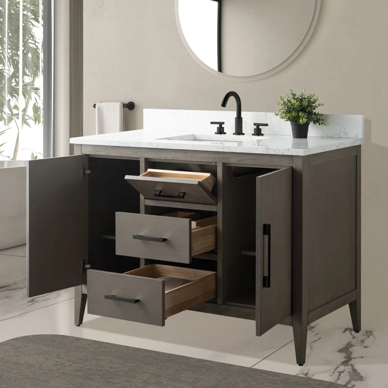 48'' Single Bathroom Vanity with Engineered Marble Top