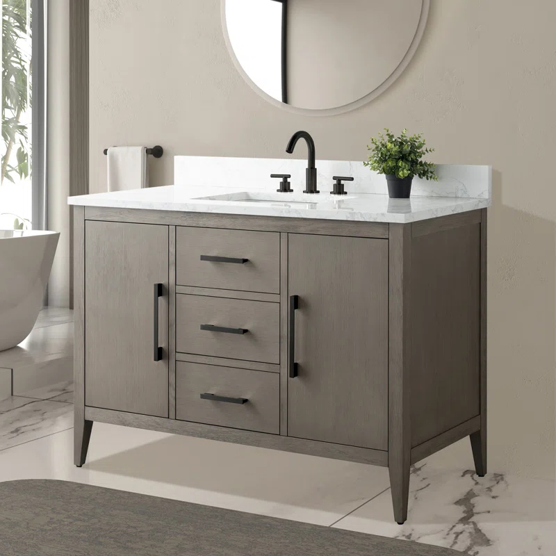 48'' Single Bathroom Vanity with Engineered Marble Top