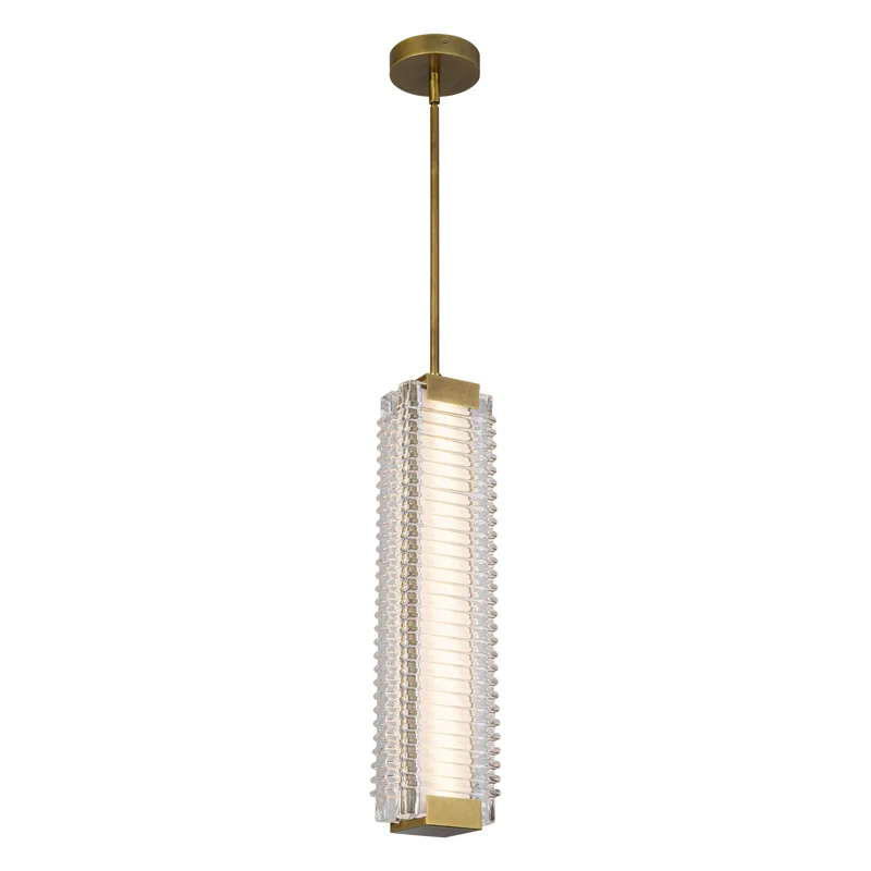 Alai Ribbed Glass LED Pendant