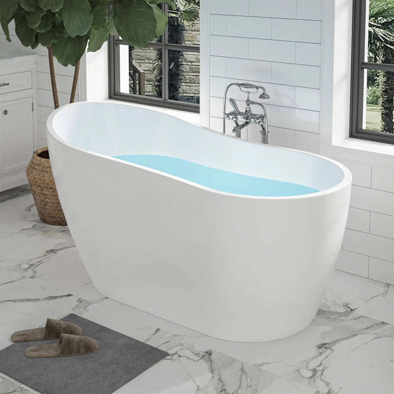 54" X 28" Freestanding Soaking Acrylic Bathtub