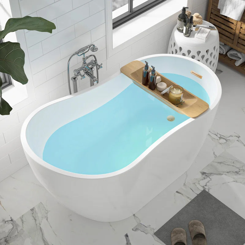 54" X 28" Freestanding Soaking Acrylic Bathtub