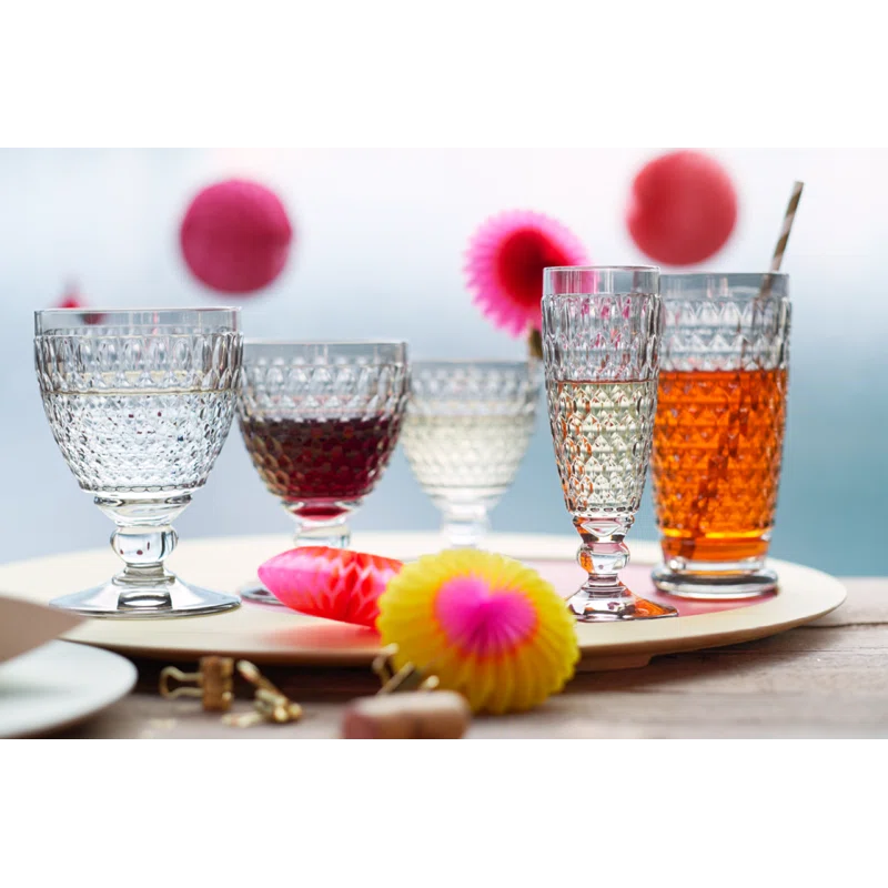 Villeroy & Boch Boston Colored Lead Free Crystal Goblet Set