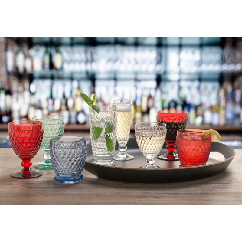 Villeroy & Boch Boston Colored Lead Free Crystal Goblet Set