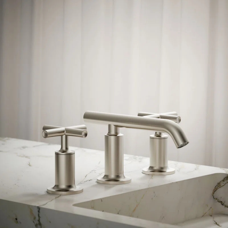Purist® Widespread Bathroom Sink Faucet with Low Cross Handles and Low Spout