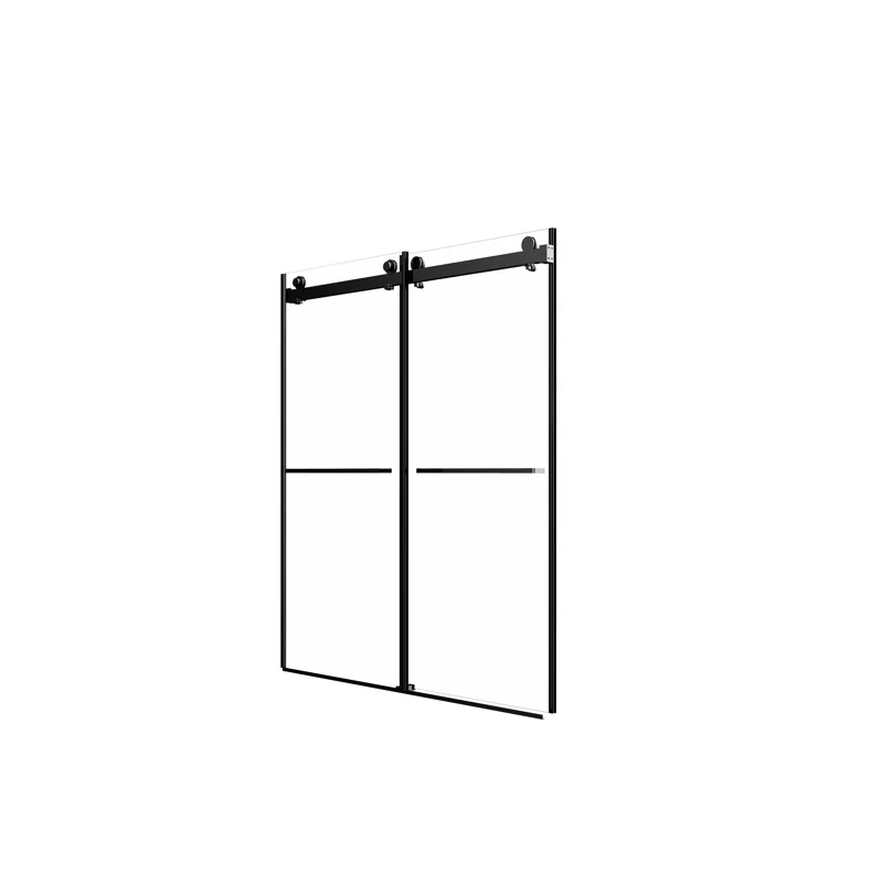 56"-60"W X 70"H Frameless Shower Door, Double Sliding Shower Door, 5/16"(8Mm) Laminated Glass Premium Tempered Glass Shower Enclosure,Double Side Easy Clean Coat Finished With Buffer