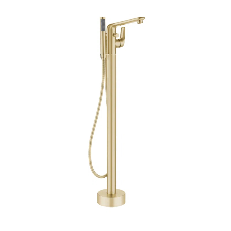 Single Handle Freestanding Bathtub Faucet with Diverter and Handshower