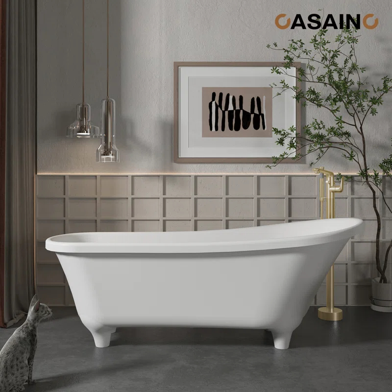 Single Handle Freestanding Bathtub Faucet with Diverter and Handshower