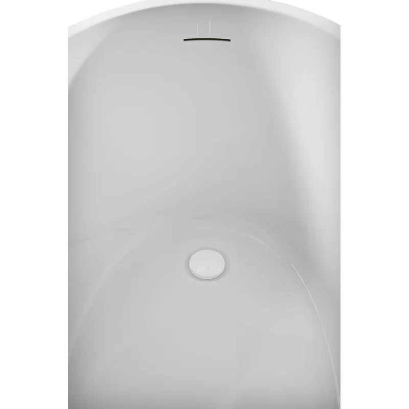 51" Streamline Soaking Freestanding Tub and Tray With Internal Drain