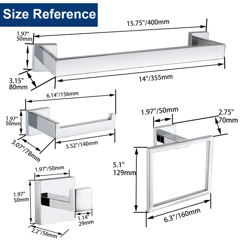5-Piece Bathroom Hardware Set