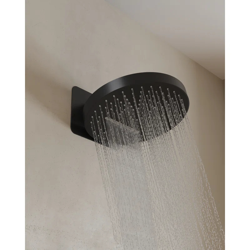 Wall Mounted Dual Thermostatic Shower Shower Faucet Set ,Waterfall & Rainfall Shower Head with Rough-In Valve