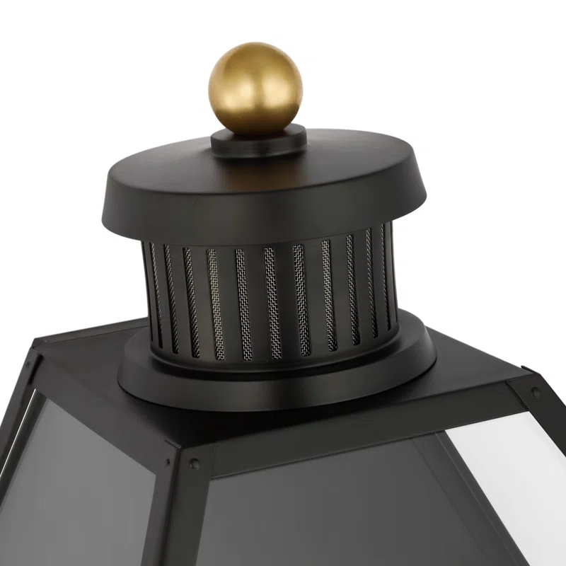 Stratford Large Black Aluminum and Glass Outdoor Lantern