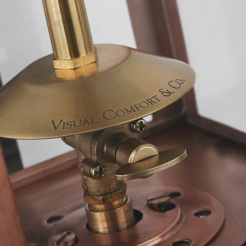 Tall Copper and Glass Outdoor Gas Lantern