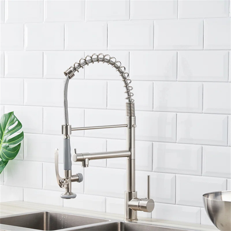 Kitchen Faucet Pull Down Sprayer Brushed Nickel,Single Handle Kitchen Sink Faucet