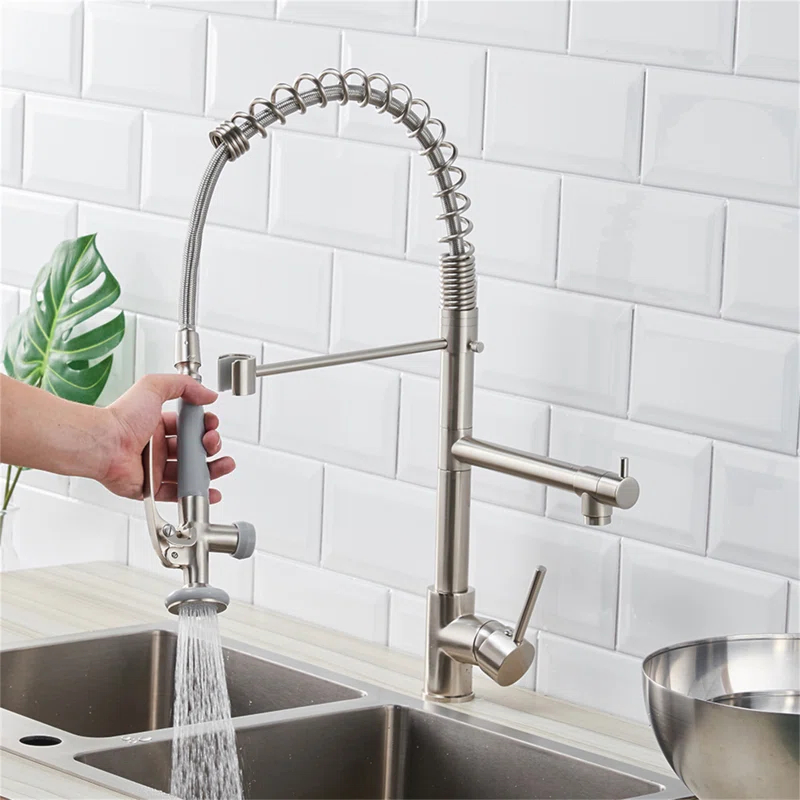 Kitchen Faucet Pull Down Sprayer Brushed Nickel,Single Handle Kitchen Sink Faucet