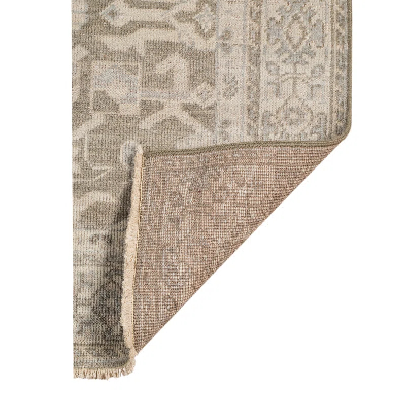 Luxor Elegance Gray 8'x10' Hand-Knotted Wool & Silk Area Rug