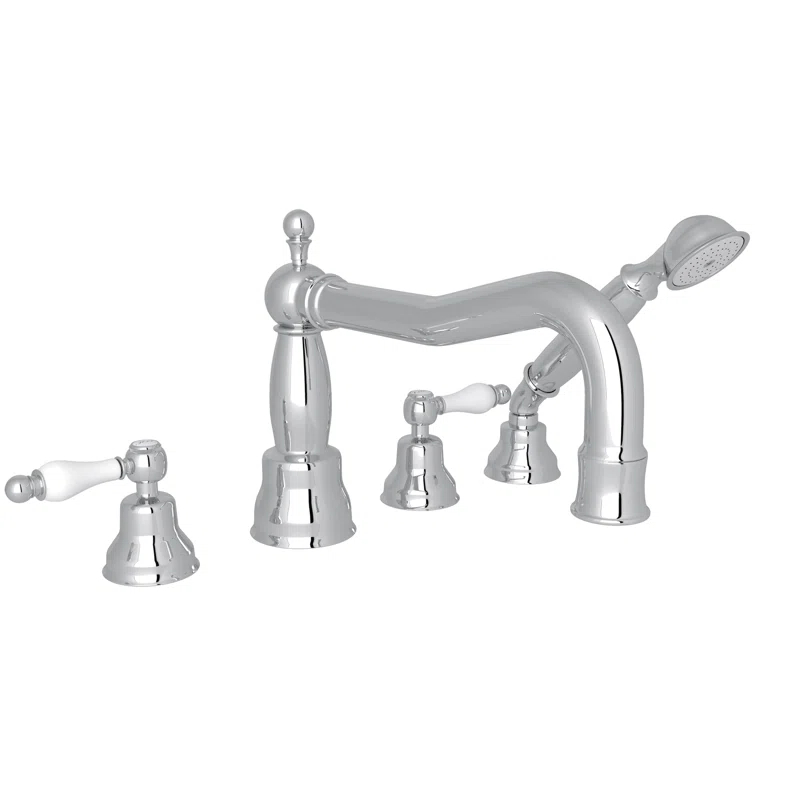 Arcana 4-Hole Deck Mount Tub Filler With Column Spout