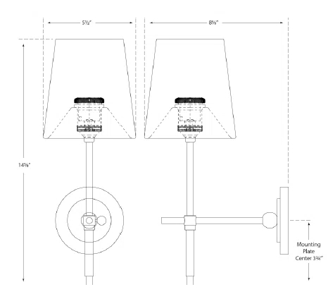 Elegant Outdoor Direct Wired Nickel Wallchiere, 14.5" Height