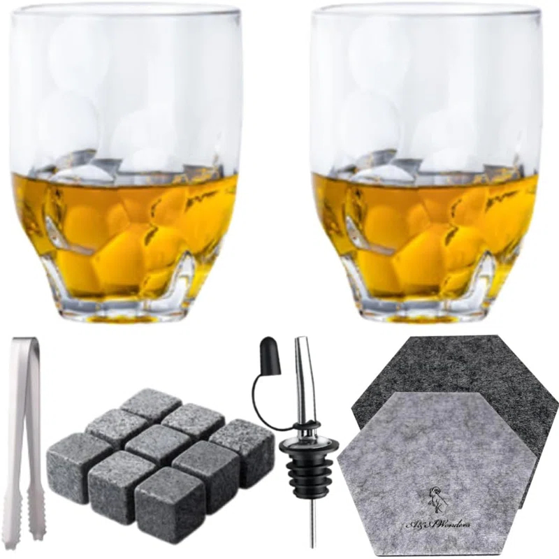A&A Wonders 10oz. Acrylic Whiskey Glass Set (Set of 2)