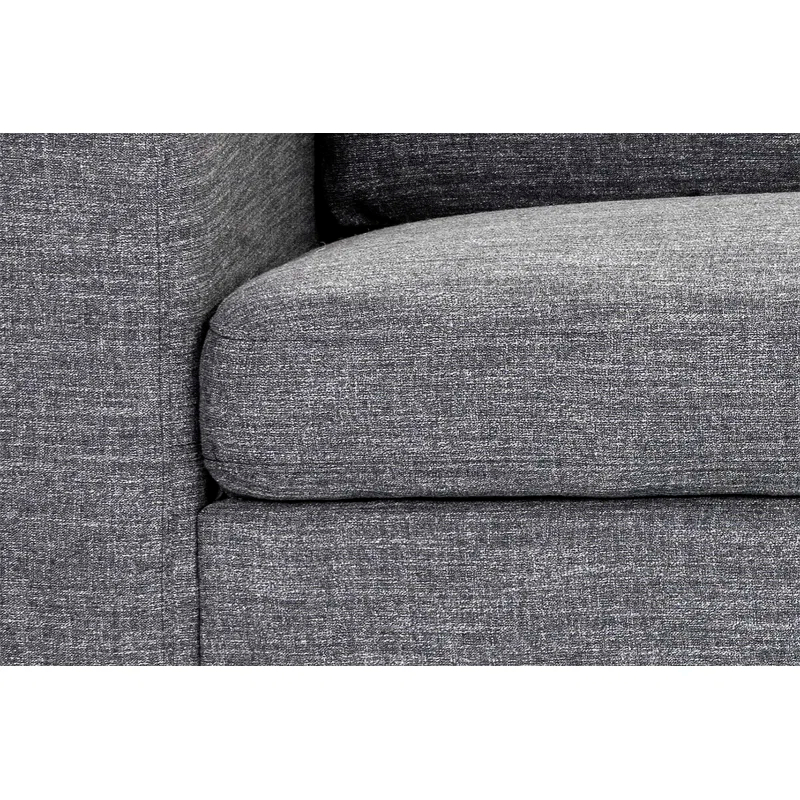 Ethan Quarry Gray Linen and Wood 111" Modern Sofa Chaise