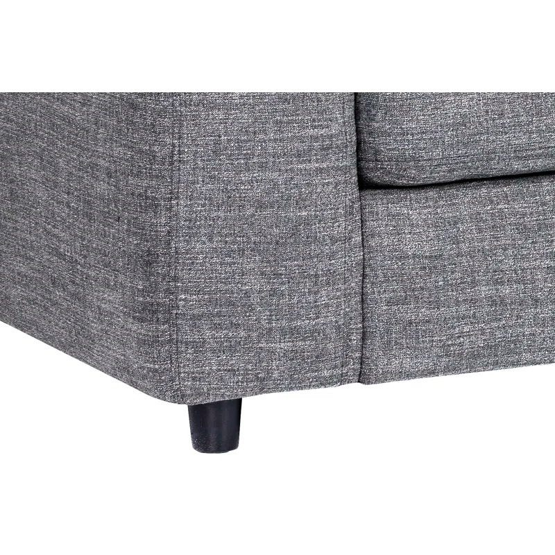 Ethan Quarry Gray Linen and Wood 111" Modern Sofa Chaise