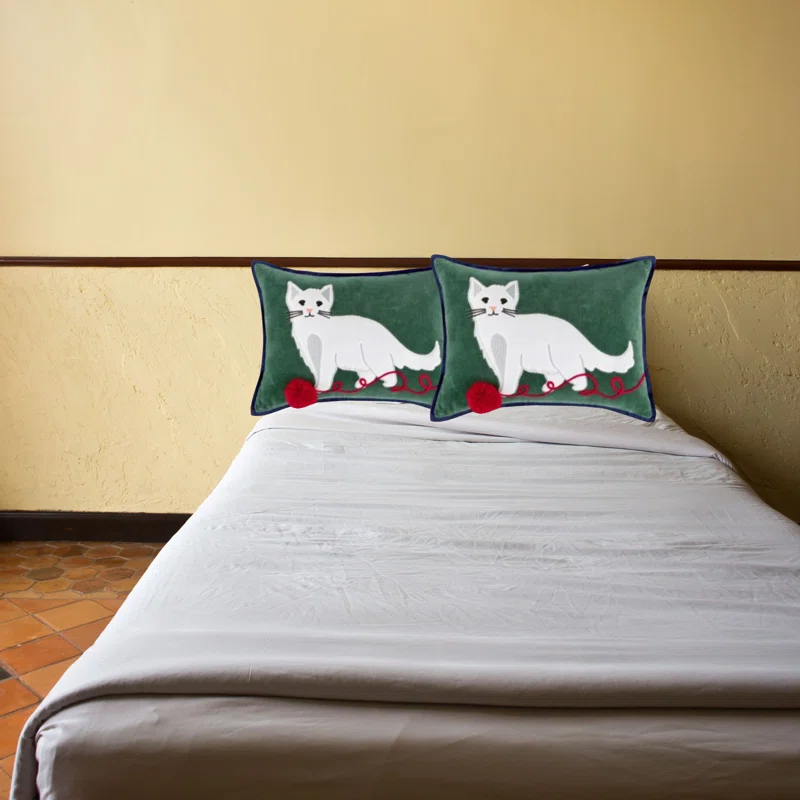 Martha Stewart Martha Stewart Winter And Animals Decorative Pillow Collection Green - 14" X 20"