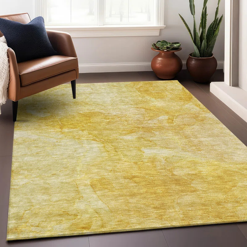 Premium Machine Washable Mayfield Gold Rug