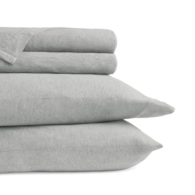 4 Piece 100% Cotton Jersey Knit Sheet Sets