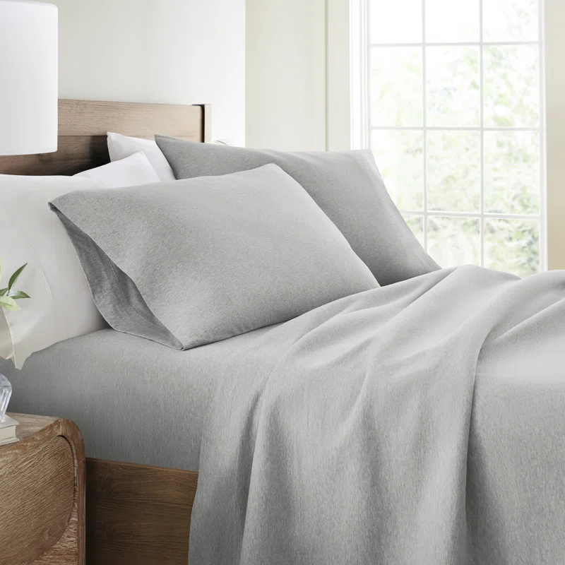 4 Piece 100% Cotton Jersey Knit Sheet Sets