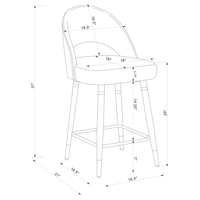 Antionette Arched Back Upholstered Counter Height Stools (Set Of 2)