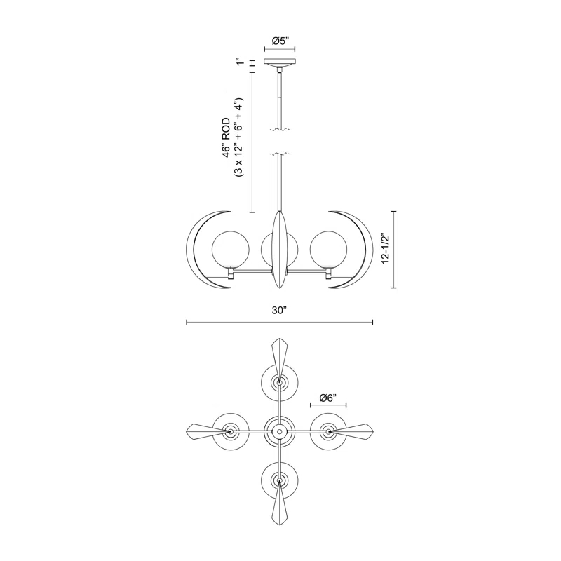 Celeste 4 - Light Dimmable Globe Chandelier