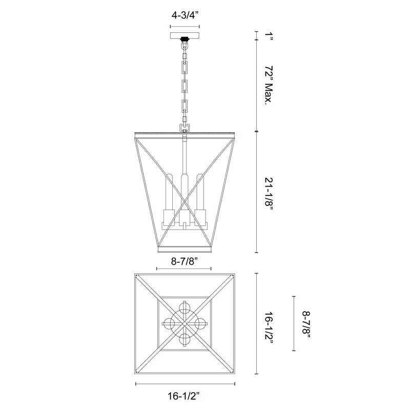 Lattice 4 - Light Lantern Geometric Chandelier
