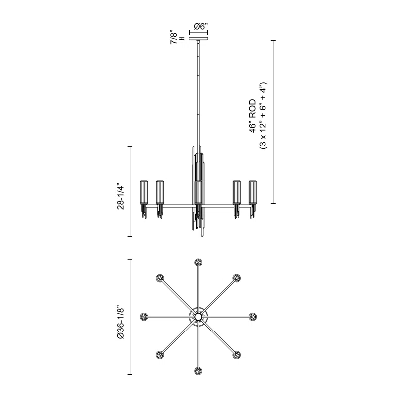 Torres 8 - Light Modern Linear Chandelier