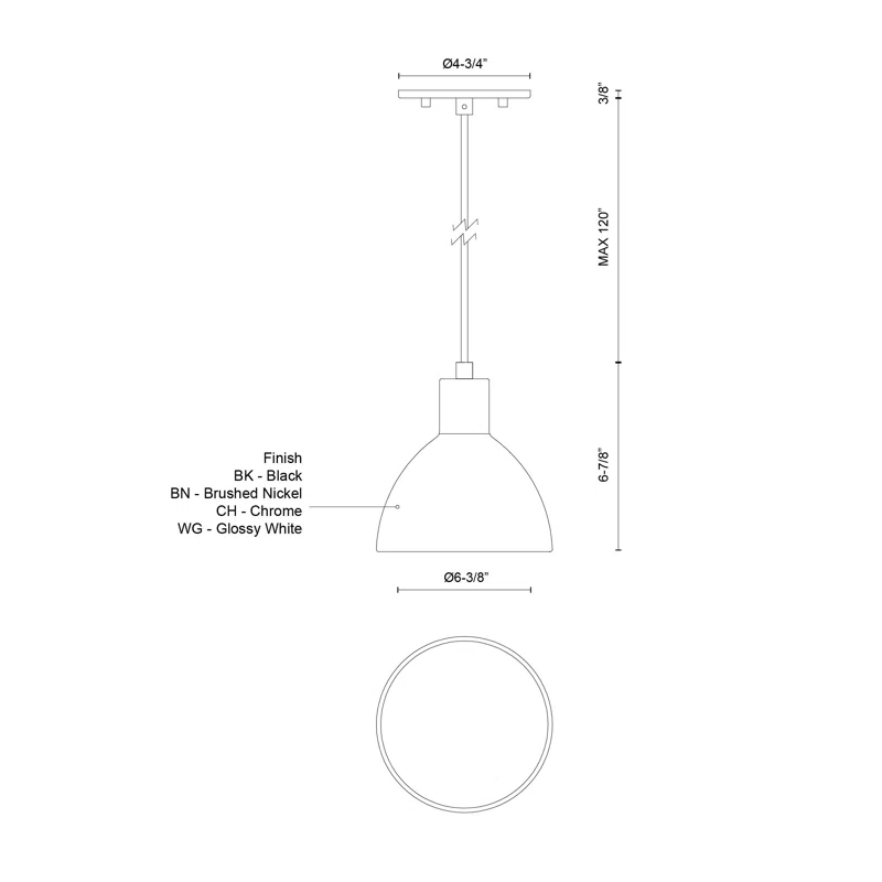 Glossy White LED Bowl Pendant Light