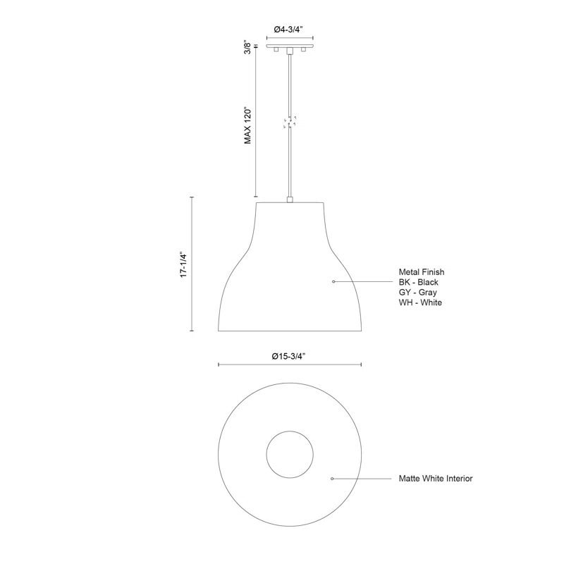Gray Aluminum 16" Modern Pendant Light