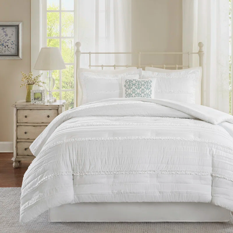 Celeste 5 Piece Microfiber Ruffled Comforter Set