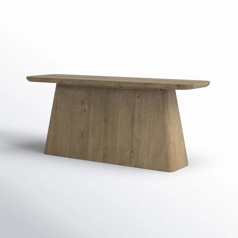 Light Brown Oak Wood Minimalist Console Table