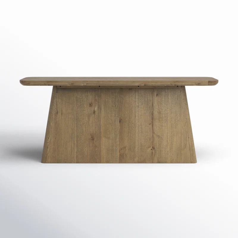 Light Brown Oak Wood Minimalist Console Table