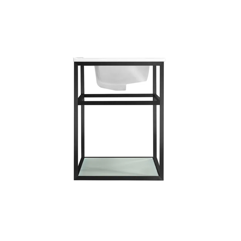 Pierre 30 Single, Open Shelf, Metal Frame Bathroom Vanity
