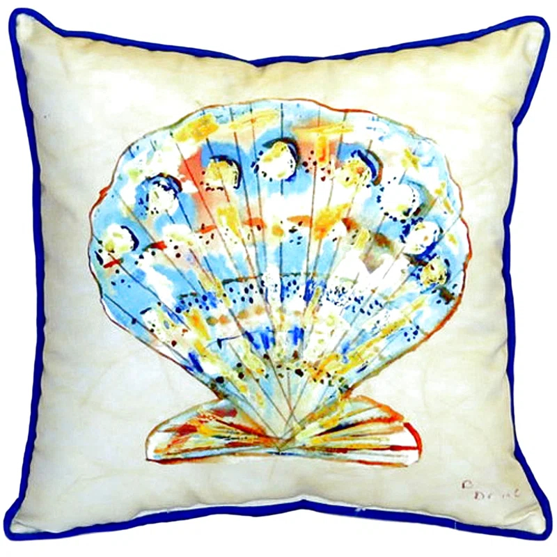 Betsy Drake Interiors Scallop Indoor/Outdoor Throw Pillow