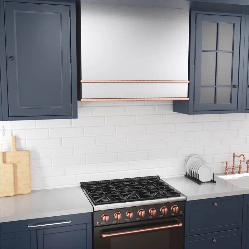 Akicon 36" Stainless Steel 600 CFM Ducted (Vented) Wall Mounted Required Range Hood