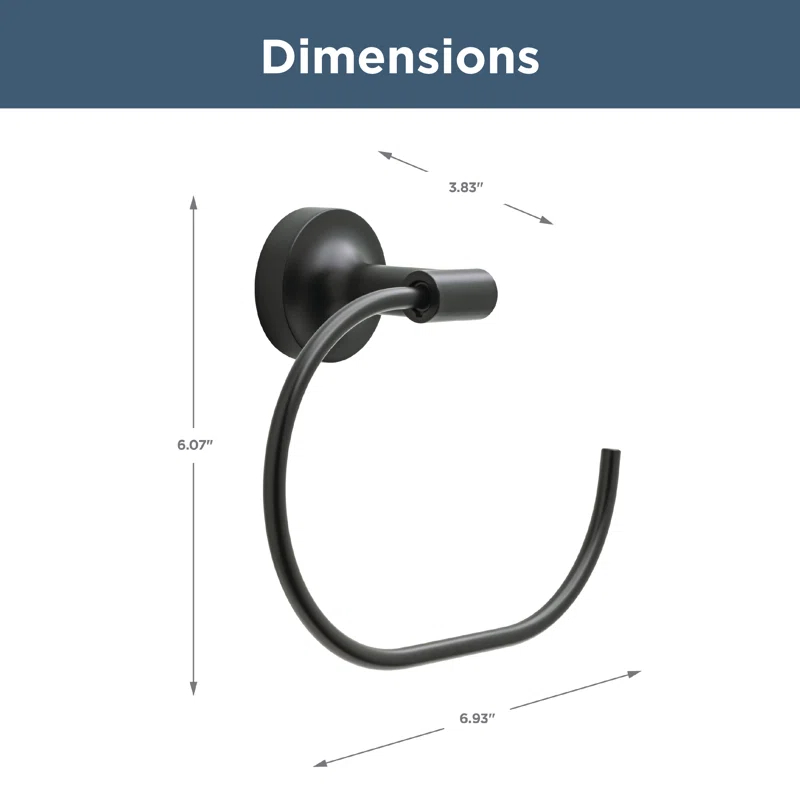 Voisin Round Open Towel Ring Bath Hardware Accessory in Matte Black