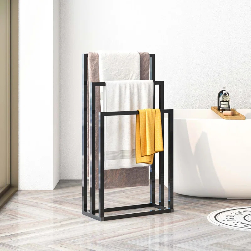 Metal Freestanding Towel Rack 3 Tiers Hand Towel Holder Organizer For Bathroom Accessories