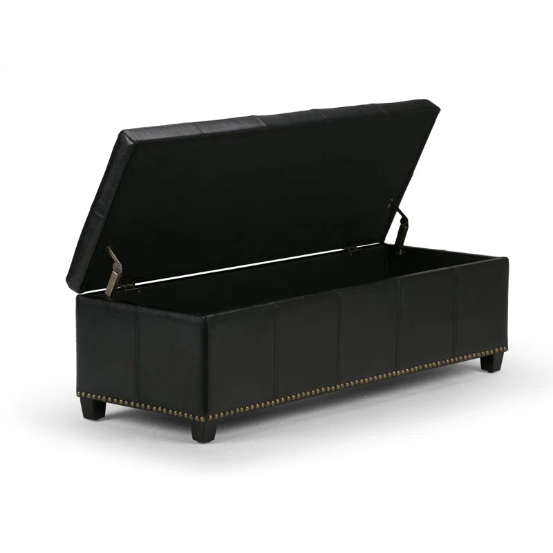 Simpli Home Kingsley Upholstered Ottoman